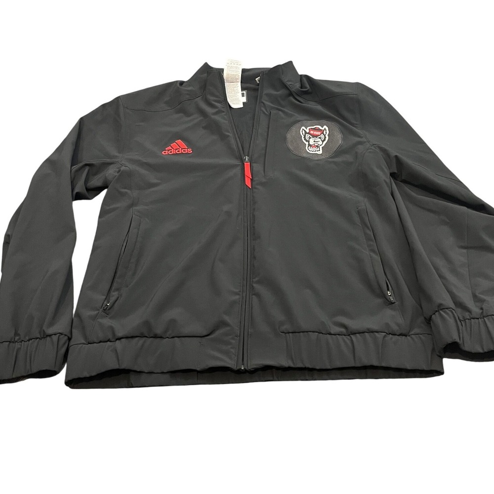 Adidas Jacket Medium Black NC State‎ Wolfpack NCAA Sideline Full Zip JG0914